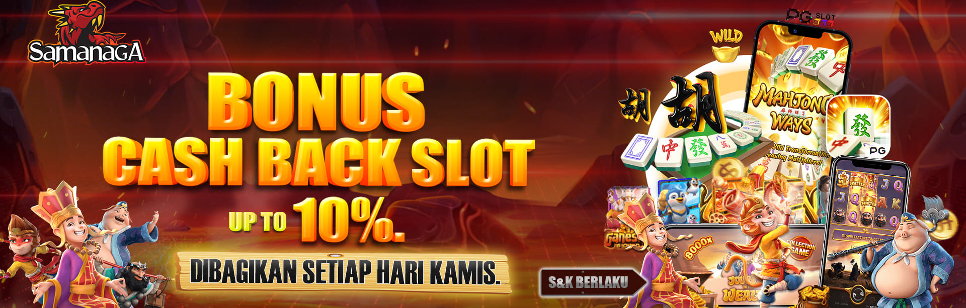 BONUS CASHBACK SLOT UP TO 10%. DIBAGIKAN SETIAP HARI KAMIS