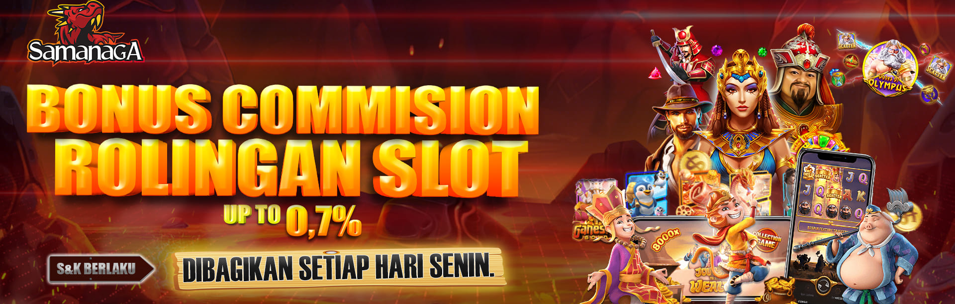 BONUS ROLINGAN SLOT UP TO 0,7% DIBAGIKAN SETIAP HARI SENIN