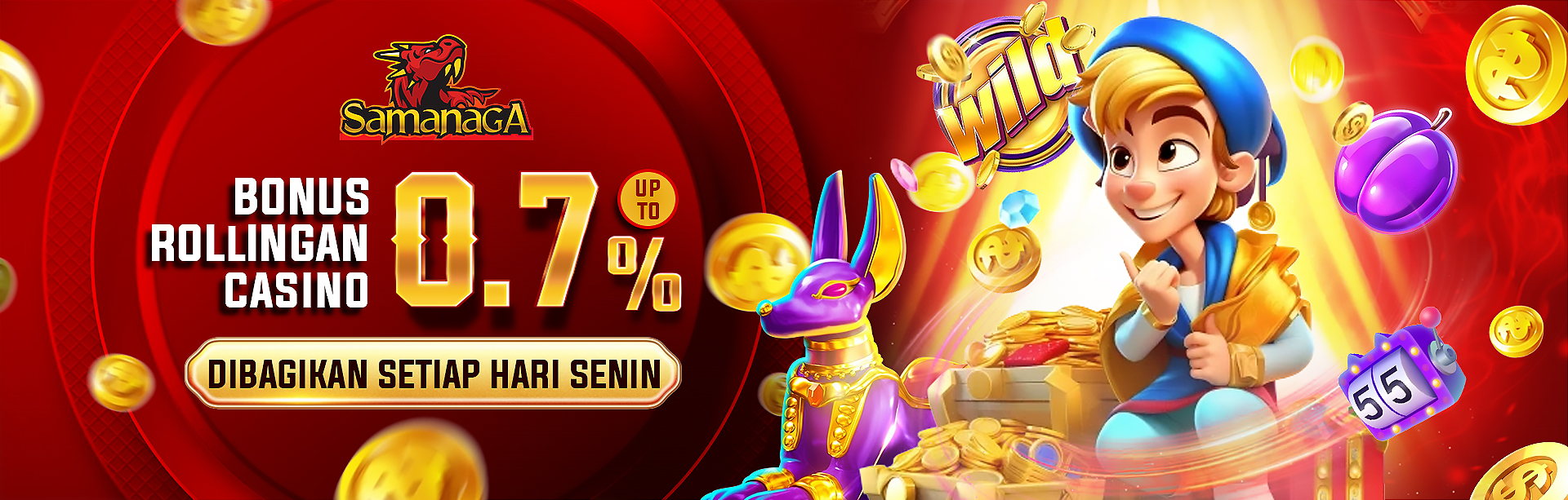 BONUS ROLLINGAN CASINO UP TO 0,7%